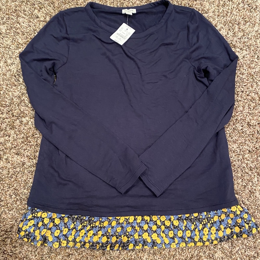 J Crew ruffle hem sweater